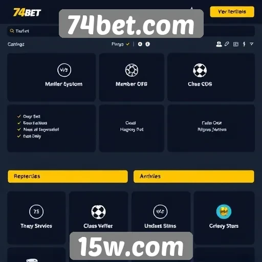 Principais recursos disponíveis em 74bet